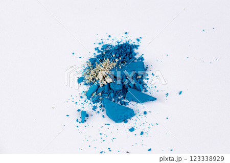 Vibrant Blue Powder Composition Ideal for Artistic Creation and Scientific Application, Showcasing Varied Textures and Shades of Blue in a Clean Minimalist Presentation Vibrant Blue Powder Composition Ideal for Artistic Creation and Scientific Application, Showcasing Varied Textures and Shades of Blue in a Clean Minimalist Presentation 123338929