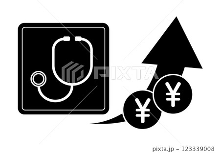 高額療養費値上げのイメージイラスト 高額療養費値上げのイメージイラスト 123339008