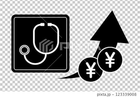 高額療養費値上げのイメージイラスト 高額療養費値上げのイメージイラスト 123339008