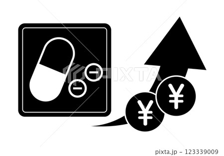 薬代値上げのイメージイラスト 123339009