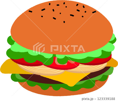 チーズの挟まったハンバーガー 123339188