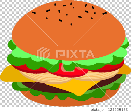 チーズの挟まったハンバーガー 123339188