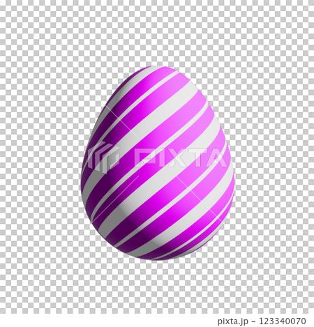 Easter Egg Isolate. Cute of cartoon ornamental Happy Easter eggs isolated on white background. Clip art set of spring holiday treat. Eggs with zig zag lines, dots, striped, with flowers, polka dot. 123340070