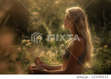 Surrounded by fragrant bouquets, a skilled flower vendor creates an artistic arrangement at her lively market stall filled with nature colorful beauty 123340131