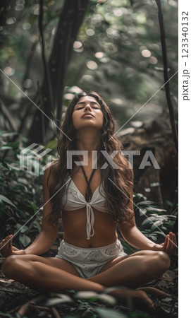 Surrounded by fragrant bouquets, a skilled flower vendor creates an artistic arrangement at her lively market stall filled with nature colorful beauty 123340132