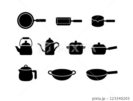 シンプルな調理器具アイコンセット 123340203