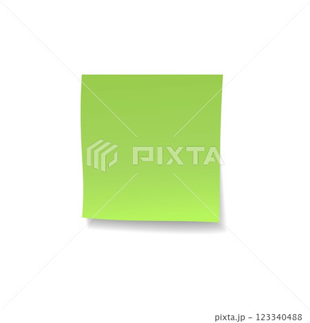 Blank green rectangular sticky note paper sticker with shadow. 123340488
