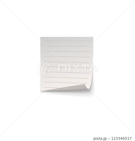 Vector illustration of realistic blank paper sticker with lines. Vector illustration of realistic blank paper sticker with lines. 123340517