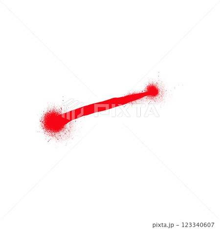 Red spray paint stripe with ink splatters, vector abstract graffiti aerosol paint texture stroke, line stain with dots Red spray paint stripe with ink splatters, vector abstract graffiti aerosol paint texture stroke, line stain with dots 123340607