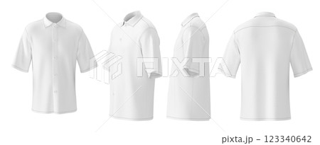 Mens White Classic Shirt Mockup Front Back 34 Side Views Mens White Classic Shirt Mockup Front Back 34 Side Views 123340642