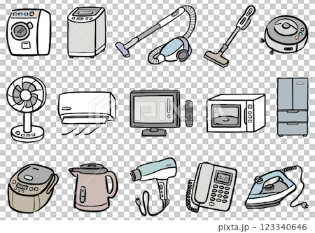 生活家電のイラスト カラー 生活家電のイラスト カラー 123340646