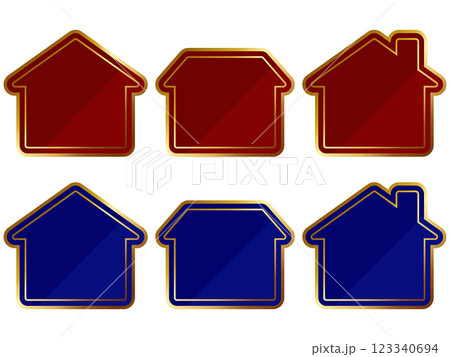 高級感のある住宅のフレーム6種セット 高級感のある住宅のフレーム6種セット 123340694