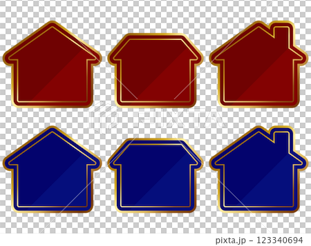 高級感のある住宅のフレーム6種セット 高級感のある住宅のフレーム6種セット 123340694