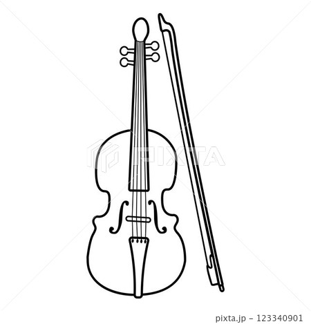violin, string instrument, fiddle black outline musical instrument 123340901
