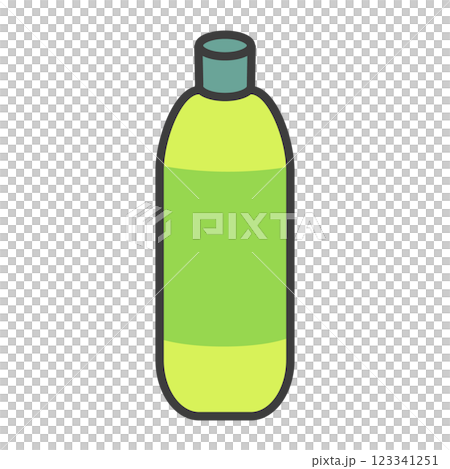 Illustration of a plastic bottle filled with tea 123341251