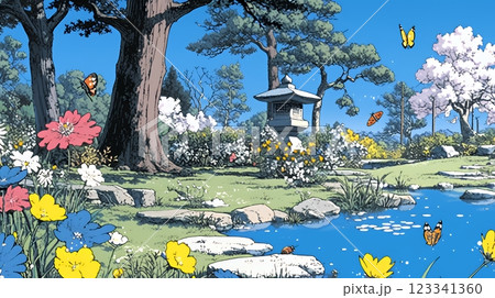 早春の日本庭園
