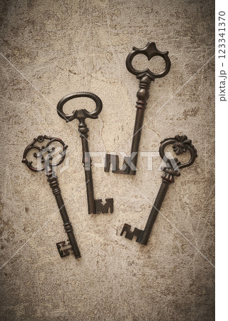 4種類あるアンティークな鍵 4種類あるアンティークな鍵 123341370