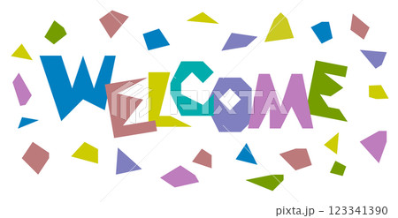 折り紙で歓迎をするウェルカムの文字イラスト 折り紙で歓迎をするウェルカムの文字イラスト 123341390