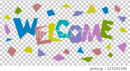 折り紙で歓迎をするウェルカムの文字イラスト 折り紙で歓迎をするウェルカムの文字イラスト 123341390