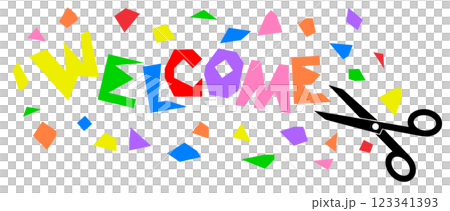Welcome lettering illustration made with origami Welcome lettering illustration made with origami 123341393