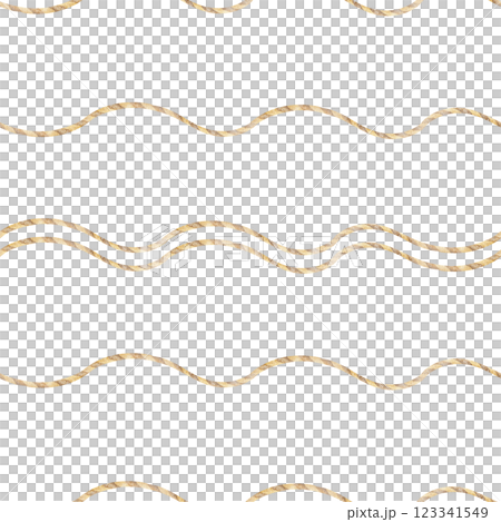 Rope, string, cord, twine, beige stripes wave watercolor pattern. Seamless nautical print. Hand drawn pirate style illustration on white background for textile design, fabric, packaging, clothes print 123341549