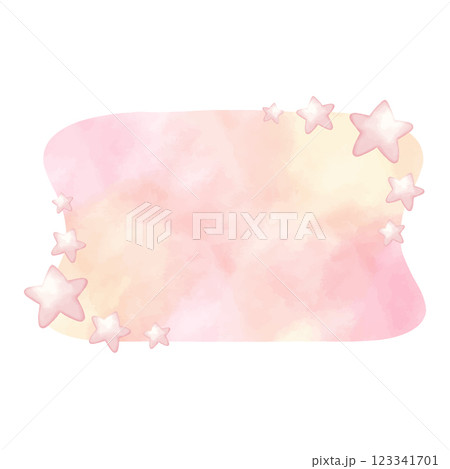 watercolor cloud with colorful star 123341701