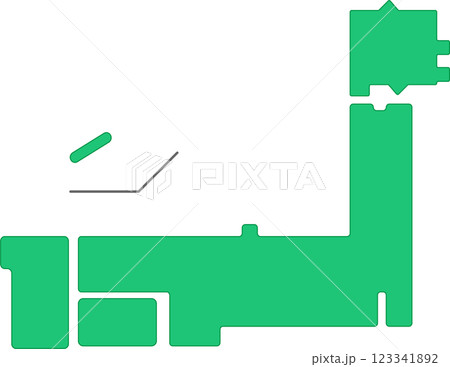単純な日本地図 123341892