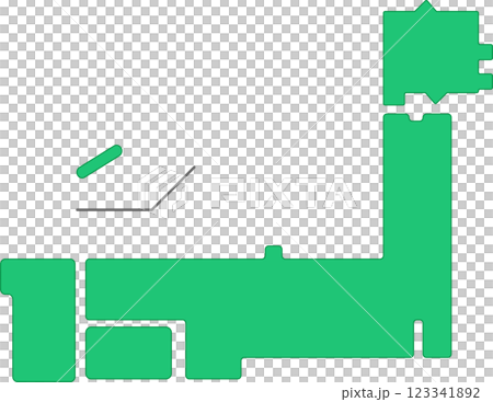 単純な日本地図 123341892