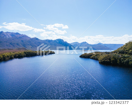 Lake Burbury near Queenstown in Tasmania Australia Lake Burbury near Queenstown in Tasmania Australia 123342377