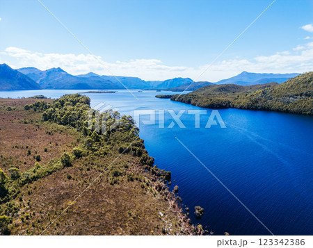 Lake Burbury near Queenstown in Tasmania Australia Lake Burbury near Queenstown in Tasmania Australia 123342386