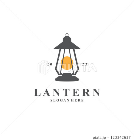 Lantern Lamp Design Vector Template 123342637