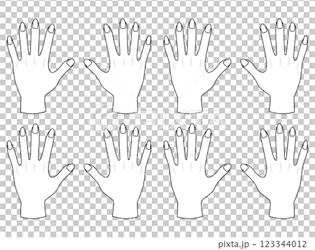 Illustration material of nails on both hands for practicing nail art 4 Illustration material of nails on both hands for practicing nail art 4 123344012