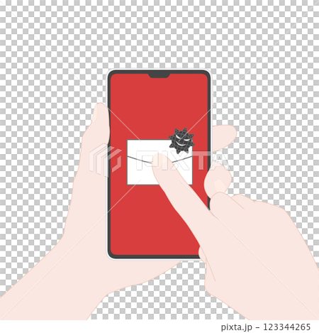 Virus-infected email displayed on a smartphone Virus-infected email displayed on a smartphone 123344265