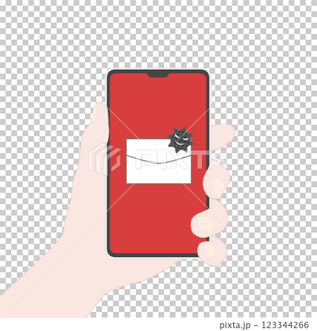 智慧型手機上顯示受病毒感染的電子郵件 123344266