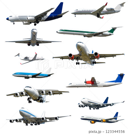 Plane collection isolated on a white background. High resolution 123344556