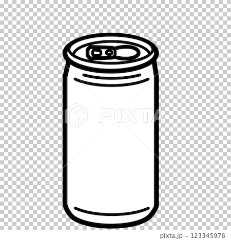 鋁罐的簡單單色插圖 123345976
