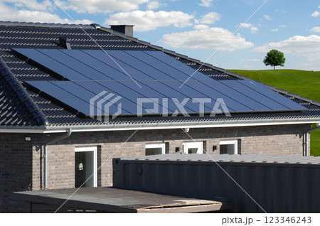 Solar panels on roof 123346243