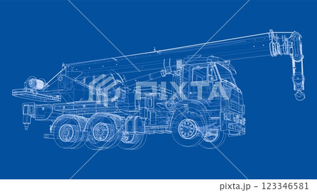 Car crane. Vector rendering of 3d 123346581