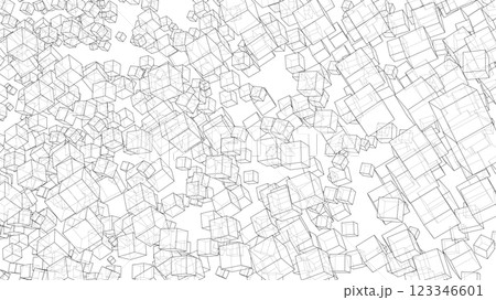 Wireframe Boxes. Sketch style Wireframe Boxes. Sketch style 123346601