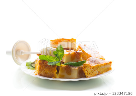 Homemade Cottage Cheese Casserole with Pumpkin 123347186
