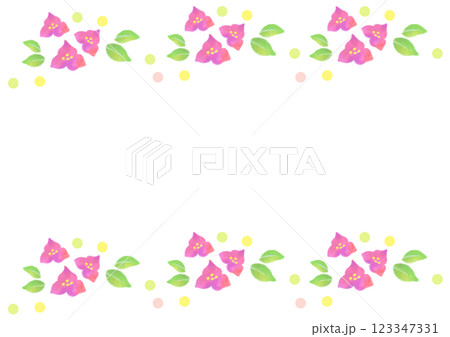 かわいいブーゲンビリアの水彩風イラストフレーム 123347331