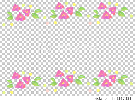 かわいいブーゲンビリアの水彩風イラストフレーム 123347331