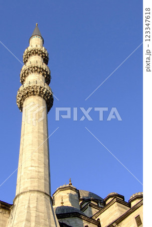 Minaret on a mosque 123347618