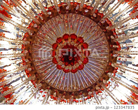 Red chandelier 123347835