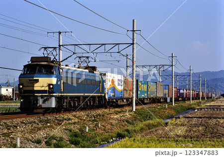 2006年 東海道本線を走るEF6634コンテナ貨物列車 2006年 東海道本線を走るEF6634コンテナ貨物列車 123347883