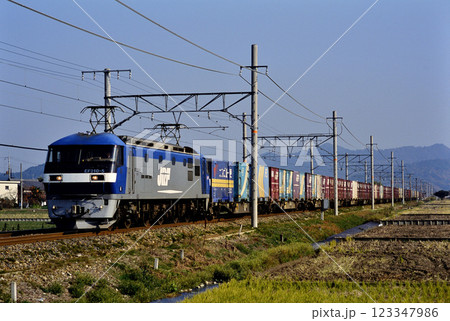 2006年 東海道本線を走るEF210-5コンテナ貨物列車 2006年 東海道本線を走るEF210-5コンテナ貨物列車 123347986