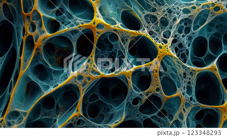 Macro shot of porous rough surface with different shades of blue and beige textured background for background design about porous textures Macro shot of porous rough surface with different shades of blue and beige textured background for background design about porous textures 123348293