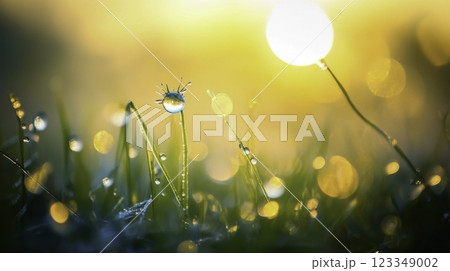 dew drops on the grass 123349002