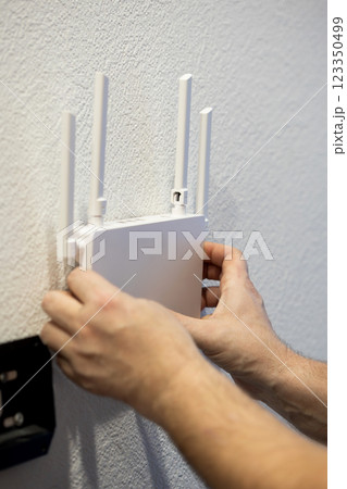 Installing a WiFi router with external antennas is crucial for optimal internet performance Installing a WiFi router with external antennas is crucial for optimal internet performance 123350499