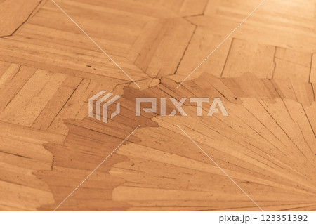 Detailed View of a Wooden Floor With Angular Tile Patterns 123351392